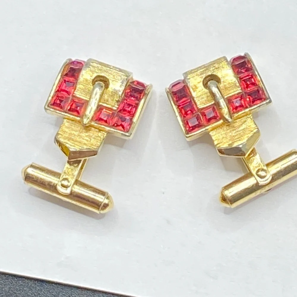 Gold Tone Cuff Links Bundle Of 4 Pairs Vintage Men's Unisex